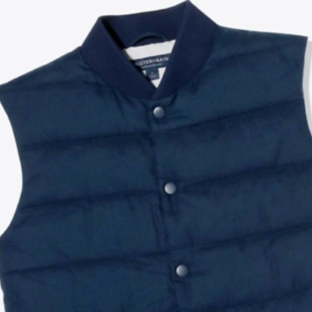 NEW Mizzen + Main York Blue Quilted Mens XL Puffer Vest Jacket